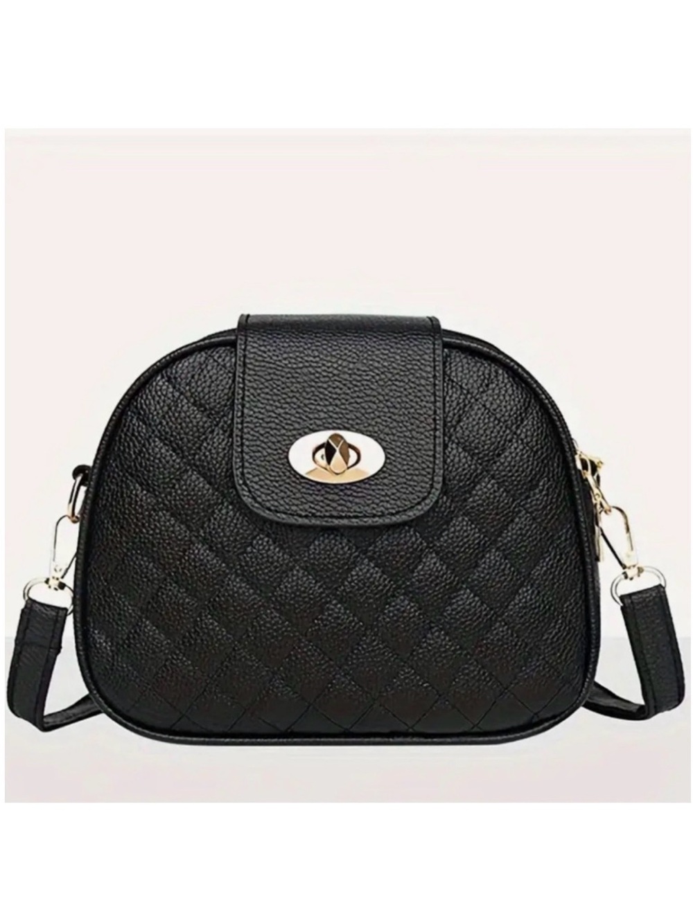 NEW Black Quilted Shoulder Bag Leather Crossbody Purse